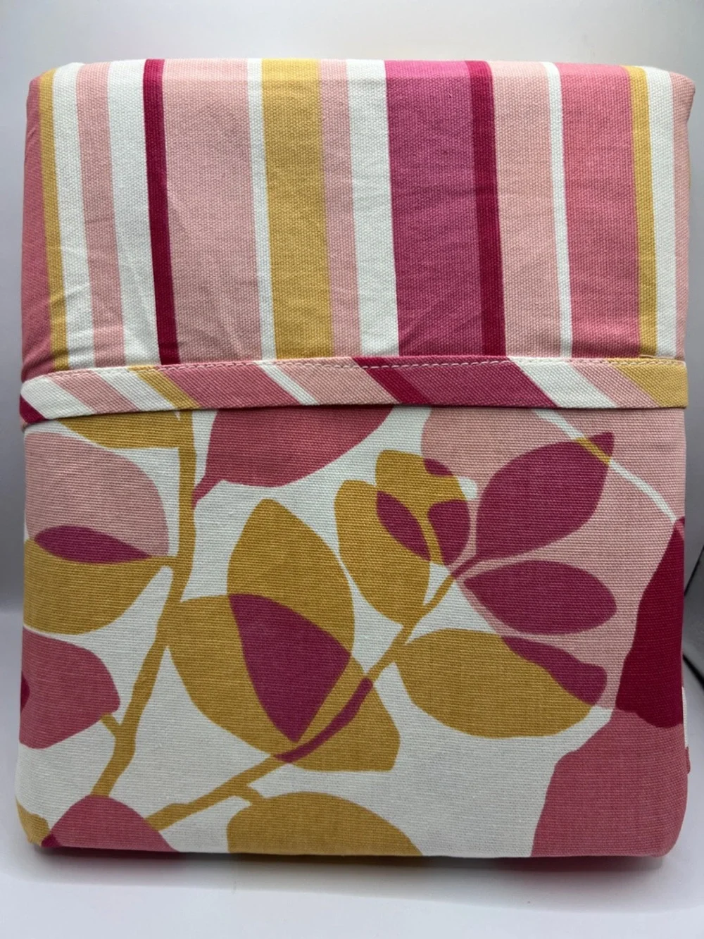 Vintage Shower Curtain Newport Layton Fusion Boho Stripes Leaves 72” x 72”
